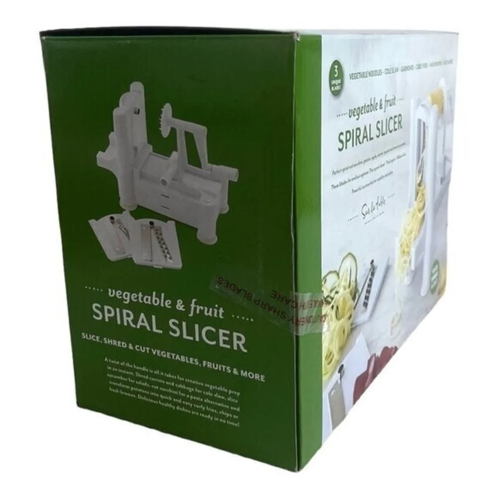 Sur La Table Vegetable Fruit Spiral Slicer Manual Plastic White Kitchen Tool